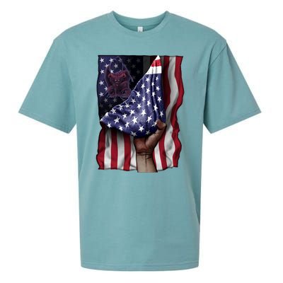 Day Of Independence Us Flag Gargoyle Gift Sueded Cloud Jersey T-Shirt