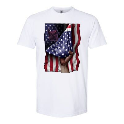 Day Of Independence Us Flag Gargoyle Gift Softstyle CVC T-Shirt