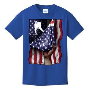 Day Of Independence Us Flag Hockey Gift Kids T-Shirt