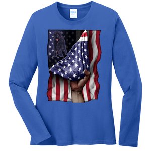 Day Of Independence Us Flag Bouvier Des Flandres Gift Ladies Long Sleeve Shirt