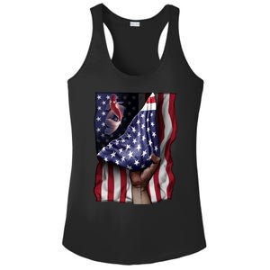 Day Of Independence Us Flag Koi Fish Gift Ladies PosiCharge Competitor Racerback Tank