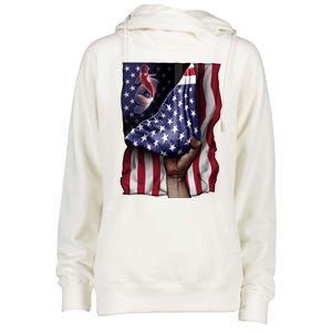 Day Of Independence Us Flag Koi Fish Gift Womens Funnel Neck Pullover Hood