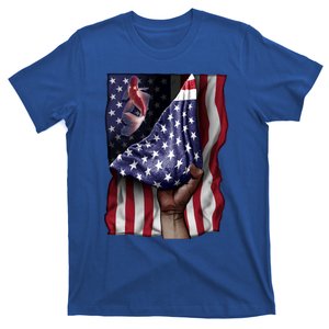 Day Of Independence Us Flag Koi Fish Gift T-Shirt