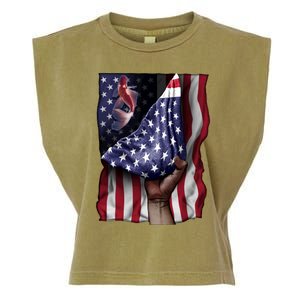 Day Of Independence Us Flag Koi Fish Gift Garment-Dyed Women's Muscle Tee