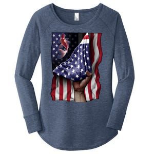 Day Of Independence Us Flag Koi Fish Gift Women's Perfect Tri Tunic Long Sleeve Shirt