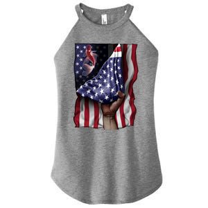 Day Of Independence Us Flag Koi Fish Gift Women's Perfect Tri Rocker Tank