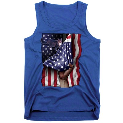 Day Of Independence Us Flag Norwegian Forest Cat Great Gift Tank Top