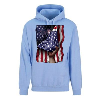 Day Of Independence Us Flag Norwegian Forest Cat Great Gift Unisex Surf Hoodie