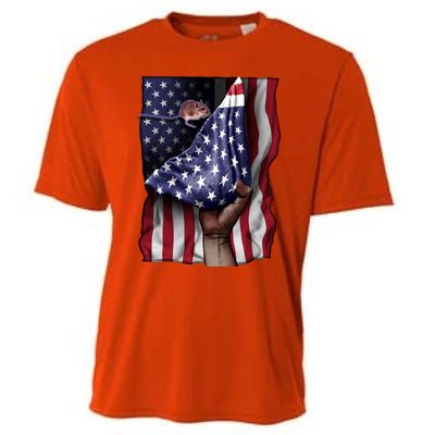 Day Of Independence Us Flag Gerbil Cool Gift Cooling Performance Crew T-Shirt