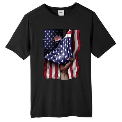 Day Of Independence Us Flag Gerbil Cool Gift Tall Fusion ChromaSoft Performance T-Shirt