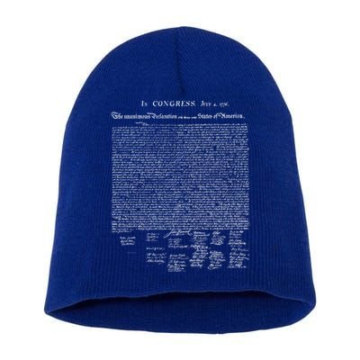 Declaration Of Independence Funny Gift Short Acrylic Beanie