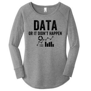 Data Or It Didn’T Happen Data Analyst Behavior Analyst Nerdy Data Scientist Women's Perfect Tri Tunic Long Sleeve Shirt