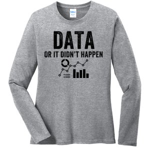 Data Or It Didn’T Happen Data Analyst Behavior Analyst Nerdy Data Scientist Ladies Long Sleeve Shirt