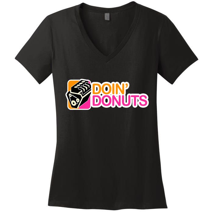 Doin' Donuts Women's V-Neck T-Shirt