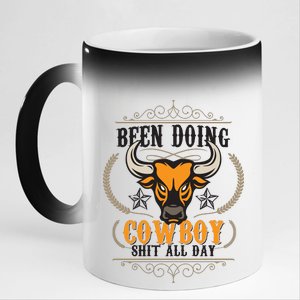 Doing Cowboy Shit All Day 11oz Black Color Changing Mug