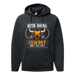 Doing Cowboy Shit All Day Performance Fleece Hoodie