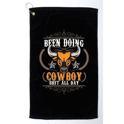 Doing Cowboy Shit All Day Platinum Collection Golf Towel