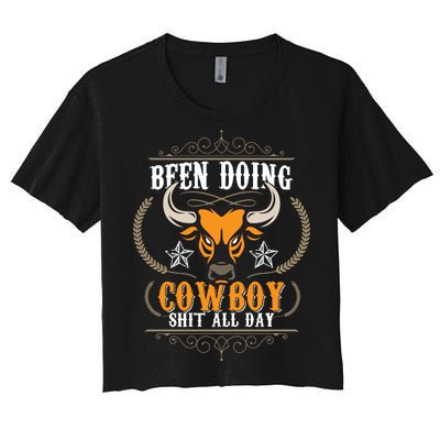 Doing Cowboy Shit All Day Women's Crop Top Tee