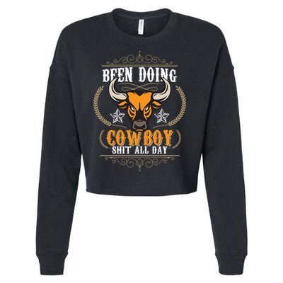 Doing Cowboy Shit All Day Cropped Pullover Crew