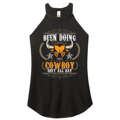 Doing Cowboy Shit All Day Women's Perfect Tri Rocker Tank