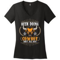 Doing Cowboy Shit All Day Women's V-Neck T-Shirt