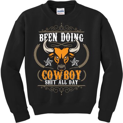 Doing Cowboy Shit All Day Kids Sweatshirt