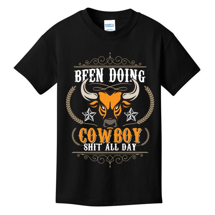 Doing Cowboy Shit All Day Kids T-Shirt
