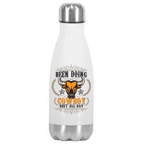 Doing Cowboy Shit All Day Stainless Steel Insulated Water Bottle