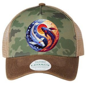 Dreams Of Jasmine Tea Yin Yang Koi Fish Legacy Tie Dye Trucker Hat