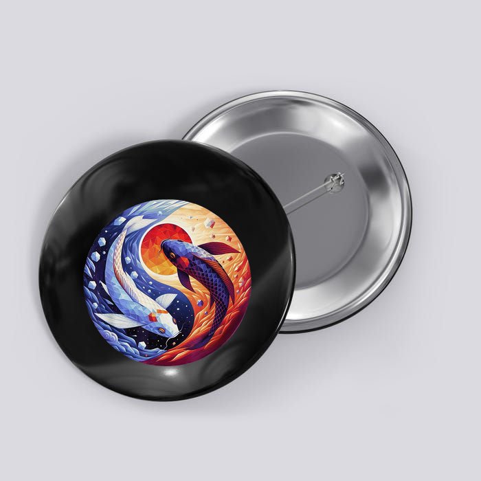 Dreams Of Jasmine Tea Yin Yang Koi Fish Button