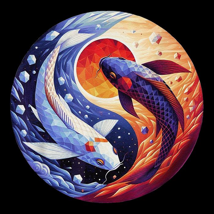 Dreams Of Jasmine Tea Yin Yang Koi Fish Button