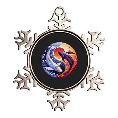 Dreams Of Jasmine Tea Yin Yang Koi Fish Metallic Star Ornament