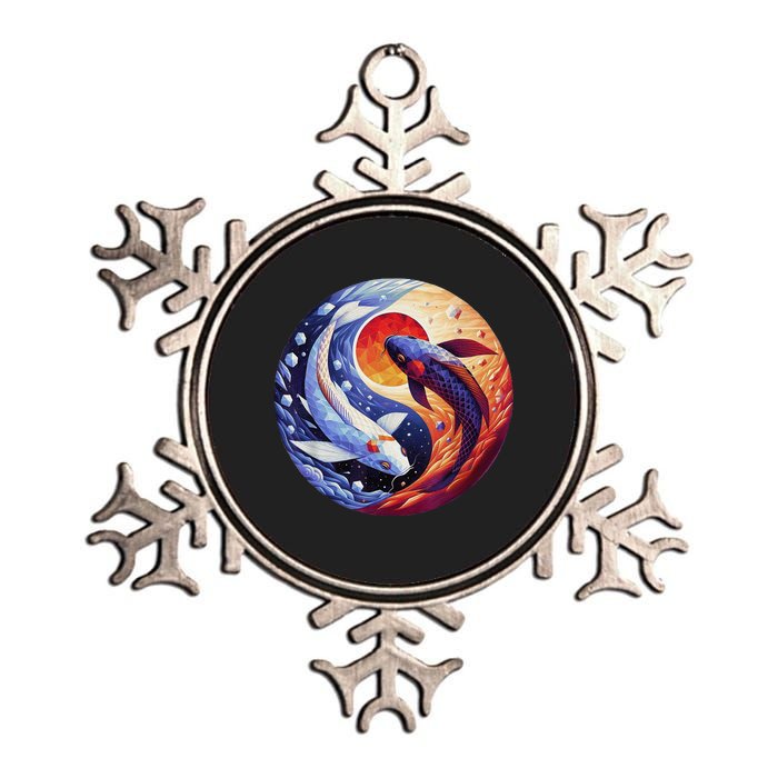 Dreams Of Jasmine Tea Yin Yang Koi Fish Metallic Star Ornament