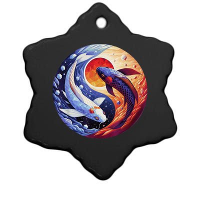 Dreams Of Jasmine Tea Yin Yang Koi Fish Ceramic Star Ornament