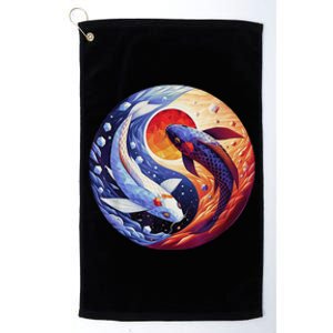 Dreams Of Jasmine Tea Yin Yang Koi Fish Platinum Collection Golf Towel