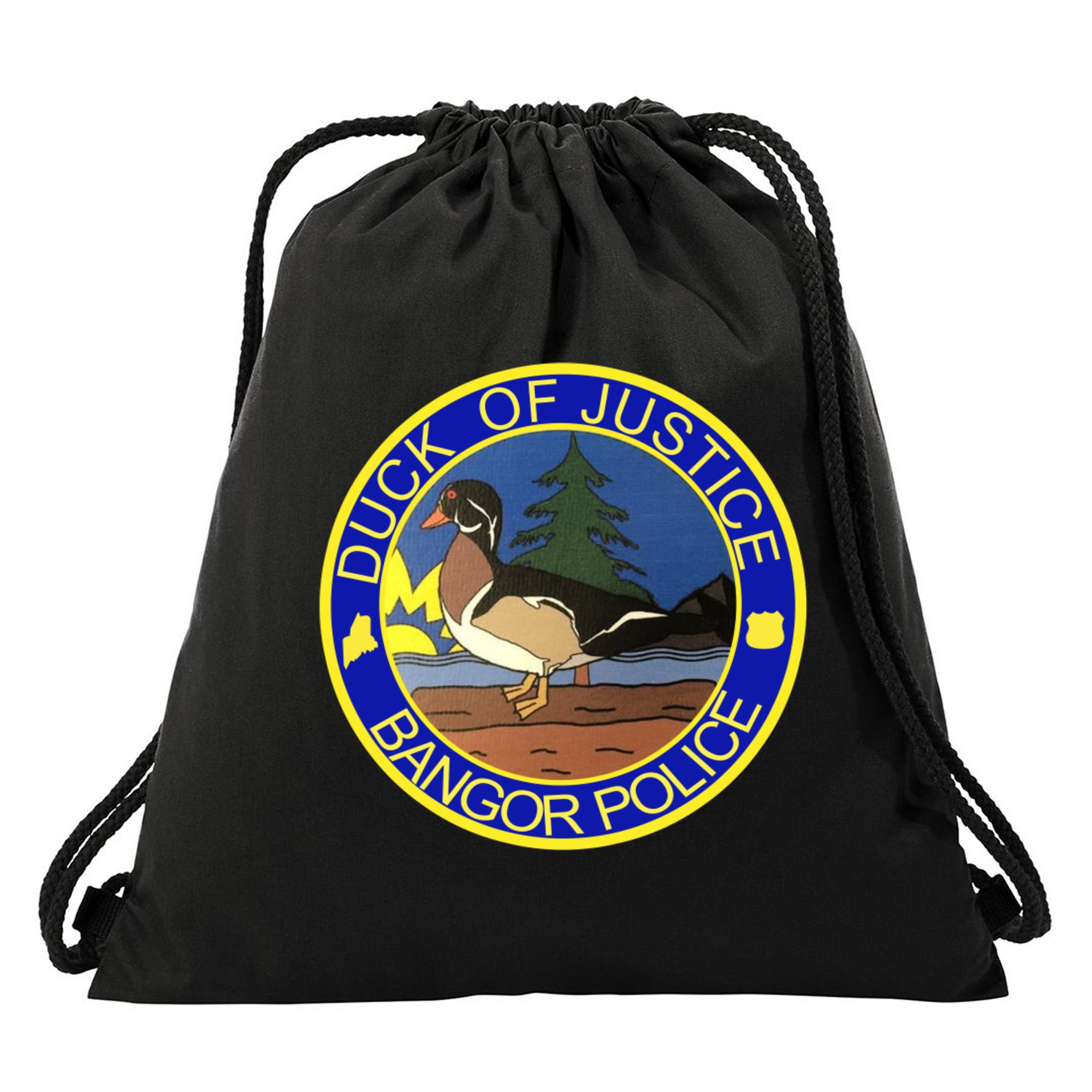 Duck Of Justice Bangor Police Drawstring Bag