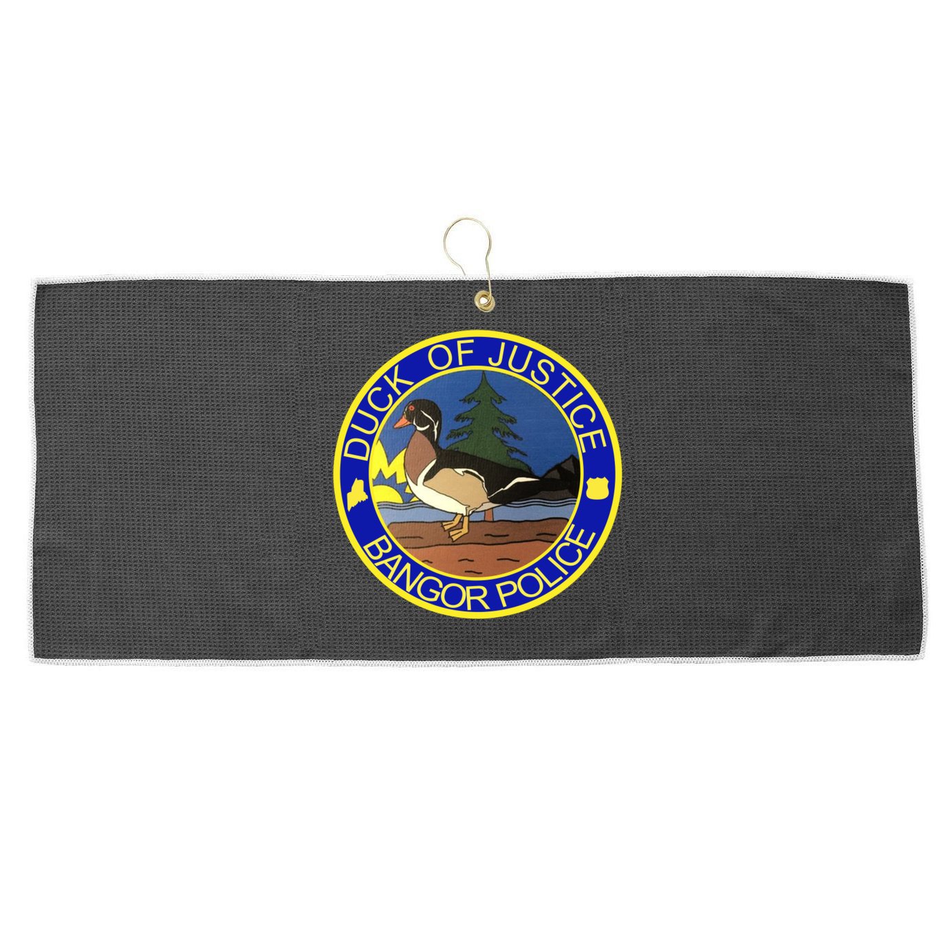 Duck Of Justice Bangor Police Large Microfiber Waffle Golf Towel