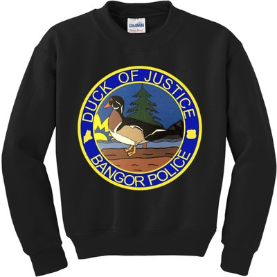 Duck Of Justice Bangor Police Kids Sweatshirt