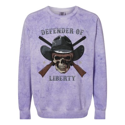 Defender Of Liberty Skull Colorblast Crewneck Sweatshirt