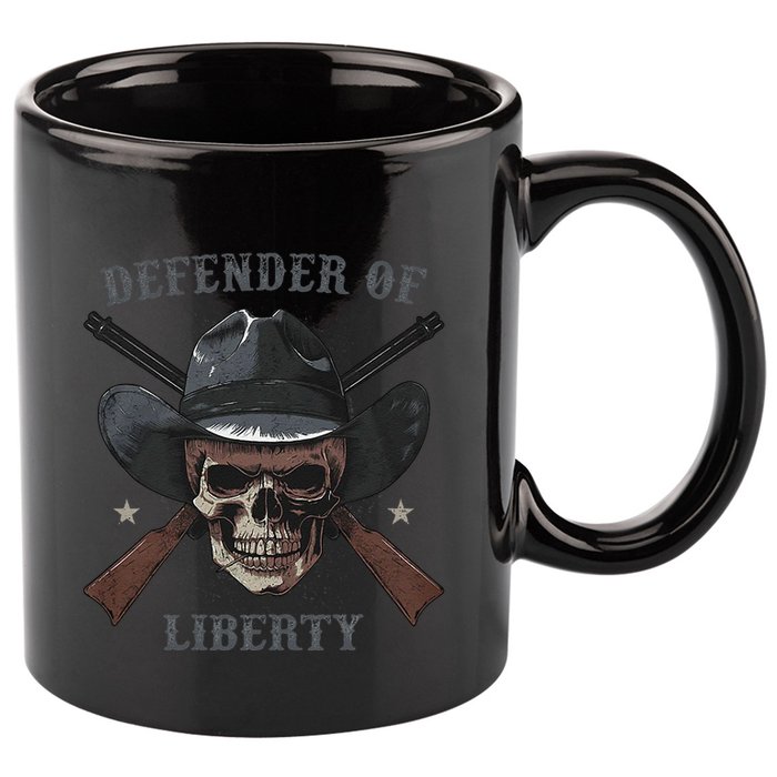 Defender Of Liberty Skull 11oz C Handle Ceramic Mug