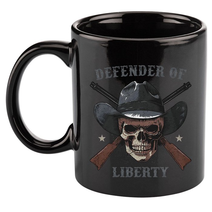 Defender Of Liberty Skull 11oz C Handle Ceramic Mug