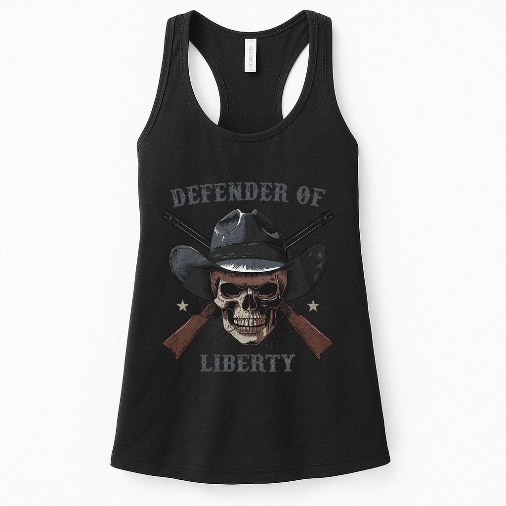 Defender Of Liberty Skull Womens Tank Top