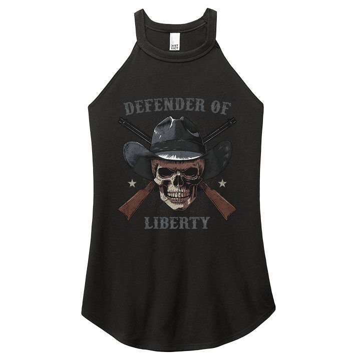 Defender Of Liberty Skull Women's Perfect Tri Rocker Tank