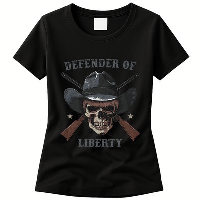 Defender Of Liberty Skull Womens T-Shirt