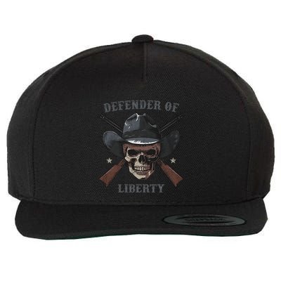 Defender Of Liberty Skull Wool Snapback Cap