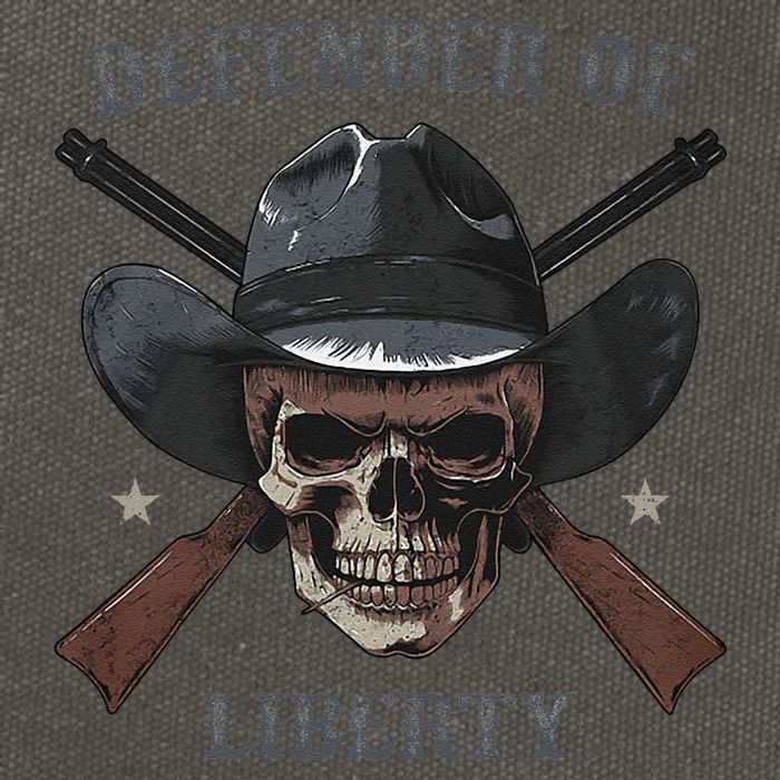 Defender Of Liberty Skull Cotton Canvas Backpack