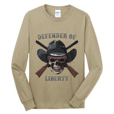 Defender Of Liberty Skull Tall Long Sleeve T-Shirt