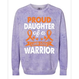 Daughter Of Limb Loss Warrior Awareness Month Orange Ribbon Meaningful Gift Colorblast Crewneck Sweatshirt