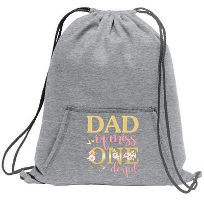 Dad Of Little Miss Onederful Birthday 1st Family Matching Sweatshirt Cinch Pack Bag