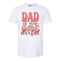 Dad Of Little Miss Onederful 1st Bday Boho Rainbow Softstyle CVC T-Shirt